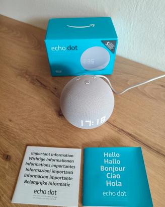  ECHO DOT 5A GENERAZIONE CON OROLOGIO CERULEO
