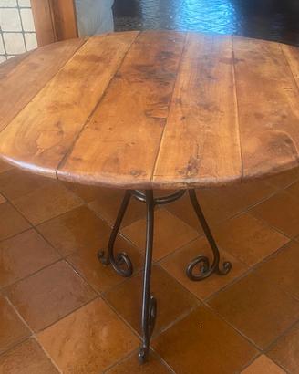 Tavolo rustico sedie legno massello ferro battuto