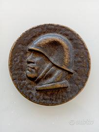 Bronzo fascista duce elmetto