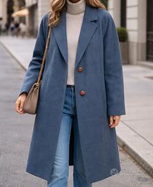 cappotto lungo donna lei in pura lana vergine 