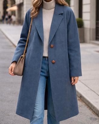 cappotto lungo donna lei in pura lana vergine 