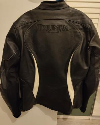 Giacca moto pelle Triumph donna S nuova