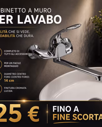 RUBINETTO BAGNO A MURO PER LAVABO
