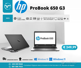 Hp Probook 650 G3 i5 16Gb DDR4 256Gb SSD - 15"