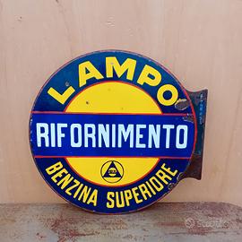 Insegna Tabella Smaltata Lampo Benzina Superiore