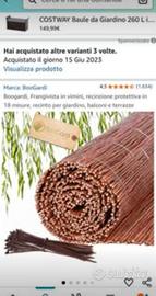 Recinzione in vimini per giardino/balcone