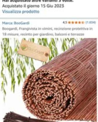 Recinzione in vimini per giardino/balcone