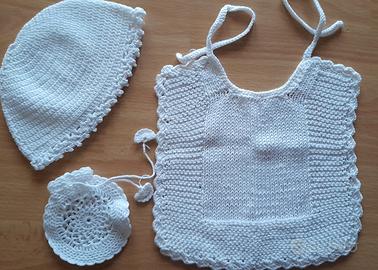 Set neonato bianco artigianale 