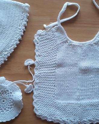 Set neonato bianco artigianale 