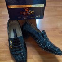 scarpe nere in pelle linea confort