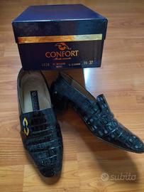 scarpe nere in pelle linea confort