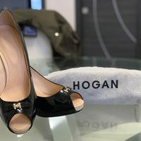 Scarpe Hogan Decollete Spuntate nero lucido nuove