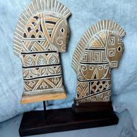 Scultura legno cavalli bohemien