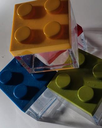 contenitori scatoline in plastica tipo Lego