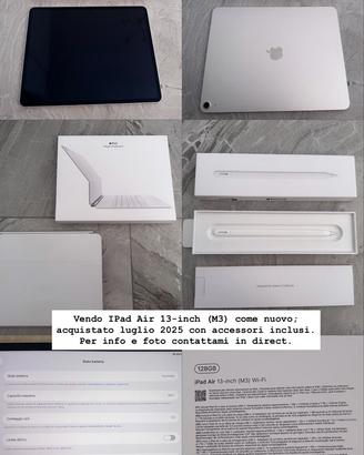 iPad Air M3 128GB + 2 ACCESSORI UFFICIALI APPLE