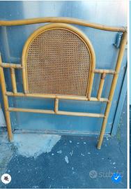 testiere da letto singolo in rattan 