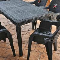 Tavolo Resina Rattan Antracite o Bianco NUOVI 