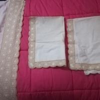 lenzuolo piu federe cuscini vintage matrimoniale