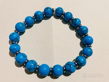 Bracciale artigianale Occhio di tigre azzurro