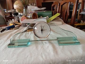 Orologio da tavolo vintage, Omodomo in cristallo, 