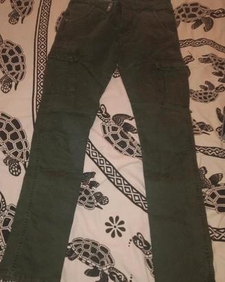 JIMS Jeans Cargo Skinny Taglia 46 Verde nuovo