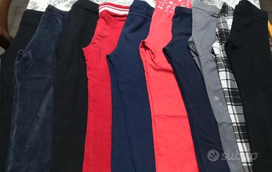 Set 10 leggings, varie marche bimba taglia 5 anni