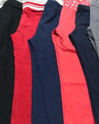 Set 10 leggings, varie marche bimba taglia 5 anni