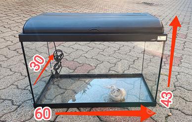 Acquario 60lt usato+riscaldatore 50w