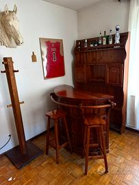 Banco bar rustico completo in legno