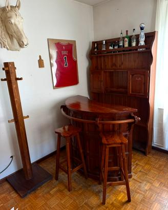 Banco bar rustico completo in legno