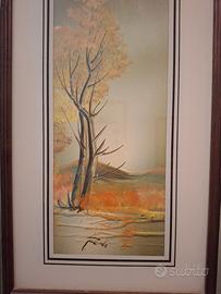 Quadro vintage firmato ROTI – Paesaggio autunnale 