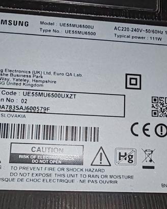 ricambi Samsung 55" UE55MU6500UXZT