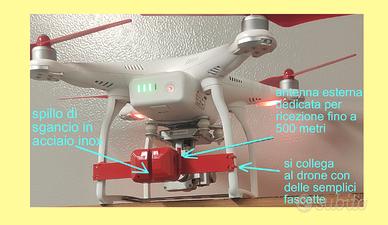 x drone DJI phantom 2 3 e 4 sgancio pesca dedicato