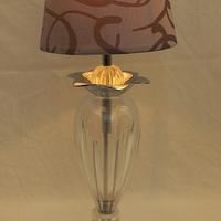 Lampada da tavolo in cristallo paralume damascato