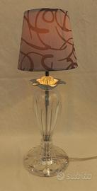 Lampada da tavolo in cristallo paralume damascato