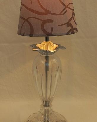 Lampada da tavolo in cristallo paralume damascato