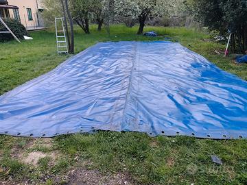 TELONE 12X5,80 GOMMATO IN PVC OCHIELLATO USATO 