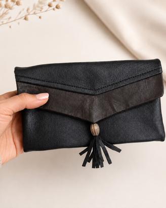 Pochette artigianale in vera pelle