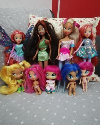 winx e pixies lotto 9 bambole 