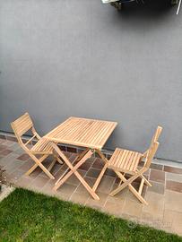 Set tavolo e sedie Solis NATERIAL in acacia bianco