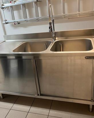 Lavandino armadiato INOX Amitek