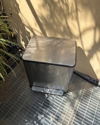 Pattumiera in acciaio inox a pedale – doppio scomp