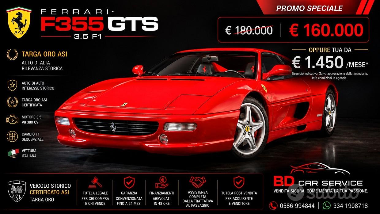 FERRARI F355 GTS F1 - ITALIANA - 24.200 KM - TARGA