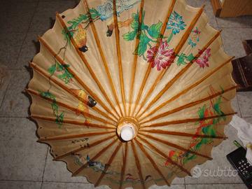 Ombrello cinese bambù e carta antico para sole