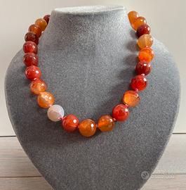 Collana in agata corniola