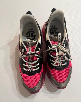 Sneakers GAELLE Mesh Rosa e Argento Tg 38