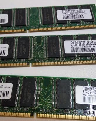 3 Banchi di Memoria ram Ddr per pc fisso