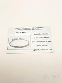 bracciale tennis oro 18KT con rubini naturali 1.50