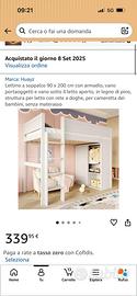 Letto a soppalco con armadio