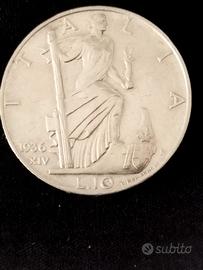 10 lire Impero Argento 1936 XIV perfetta